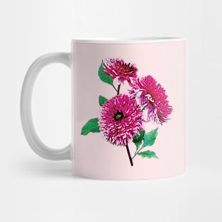 Three Magenta Dahlias Mug